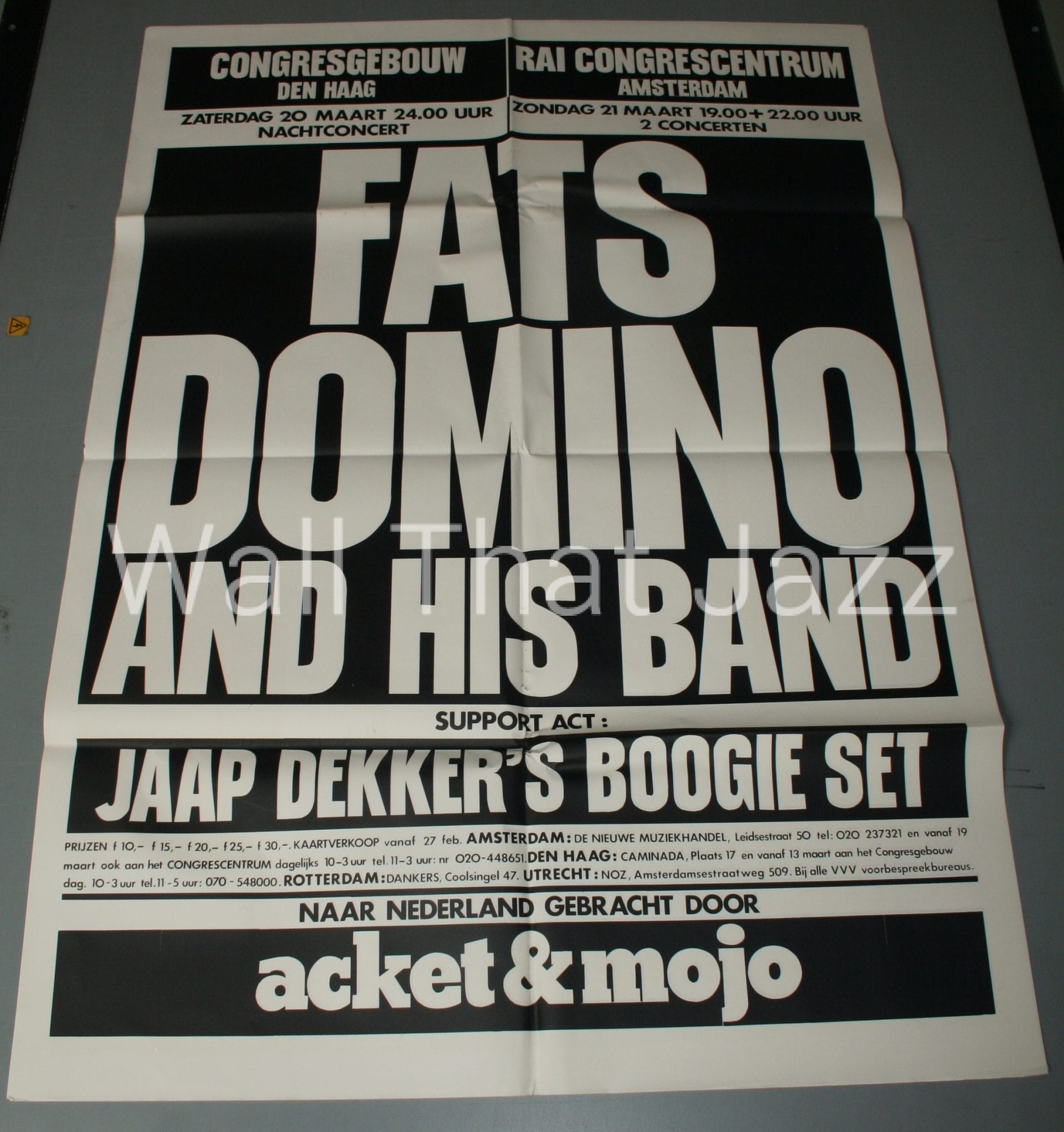 fats domino poster concert 20 03 1976 den haag domino flyer
