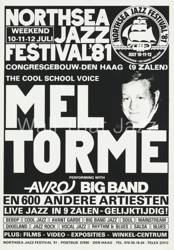 North Sea Jazz Artist Poster 1981 Mel Tormé