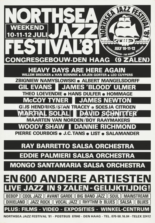 North Sea Jazz Artist Poster 1981 Programma names 1