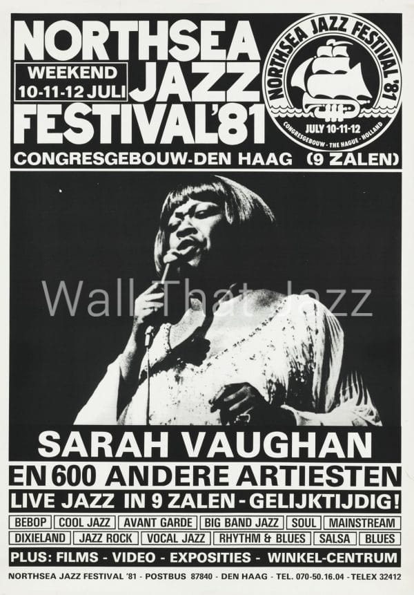 North Sea Jazz Artist Poster 1981 Sarah Vaughan