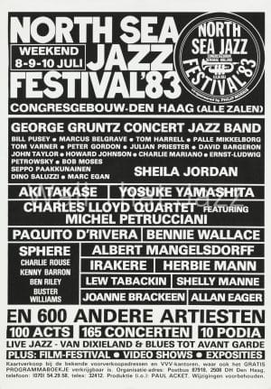 North Sea Jazz Artist Poster 1983 Programma Names