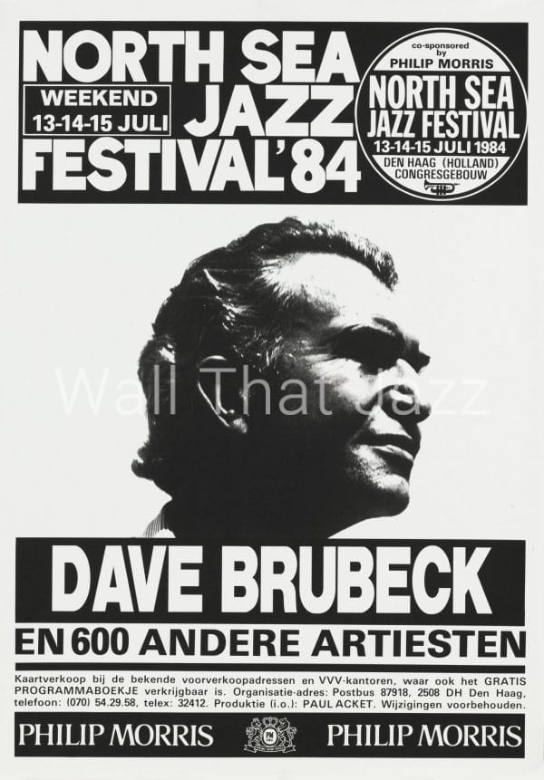 North Sea Jazz Artist Poster 1984 Dave Brubeck