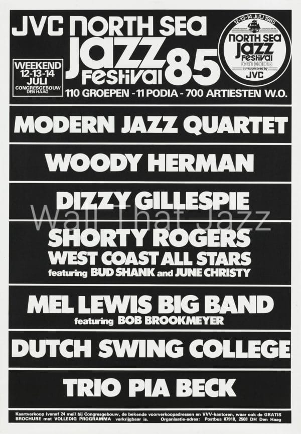 North Sea Jazz Artist Poster 1985 programma names