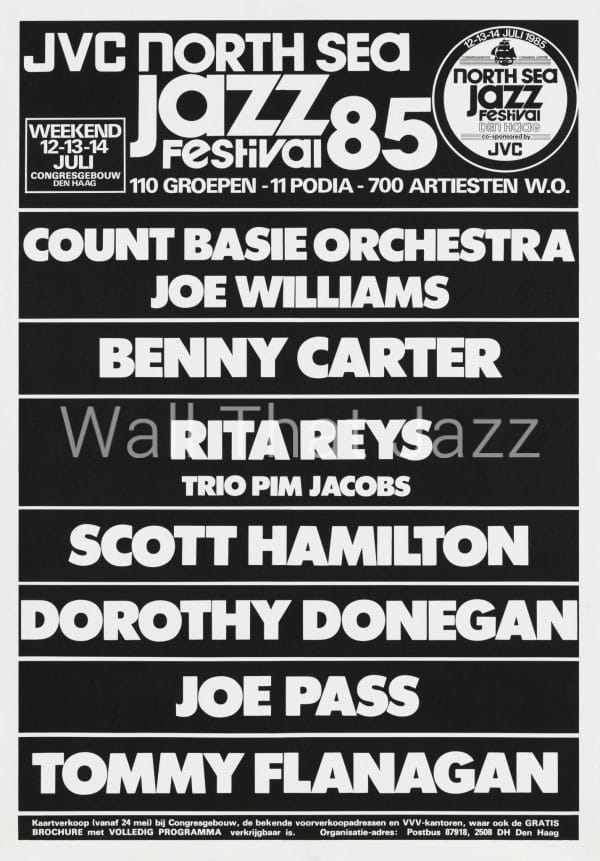 North Sea Jazz Artist Poster 1985 Names Count Basie