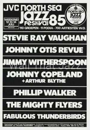 North Sea Jazz Artist poster 1985 names Stevie Ray Vaughan