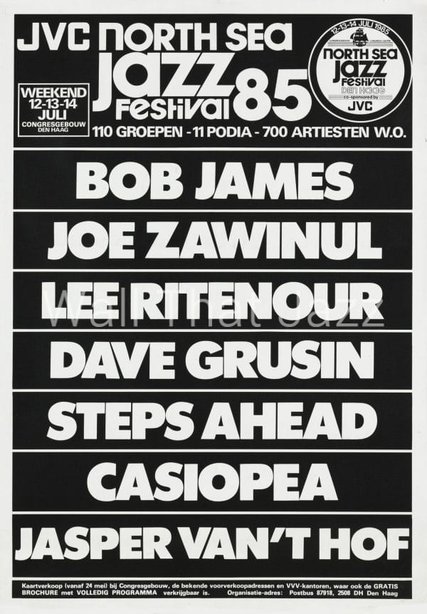 North Sea Jazz Artist poster 1985  names Bob James