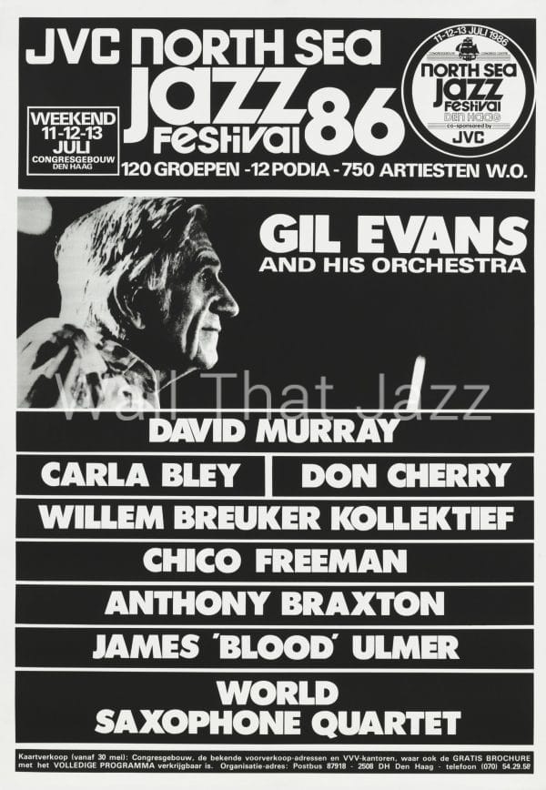 North Sea Jazz Artist Poster 1986 Names Gil Evans