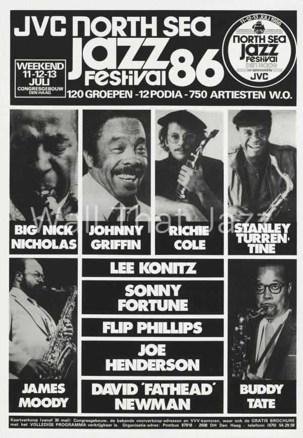North Sea Jazz Artist Poster 1986 Names  Big Nick Nicholas