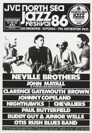 North Sea Jazz Artist Poster 1986 Names Neville Brothers