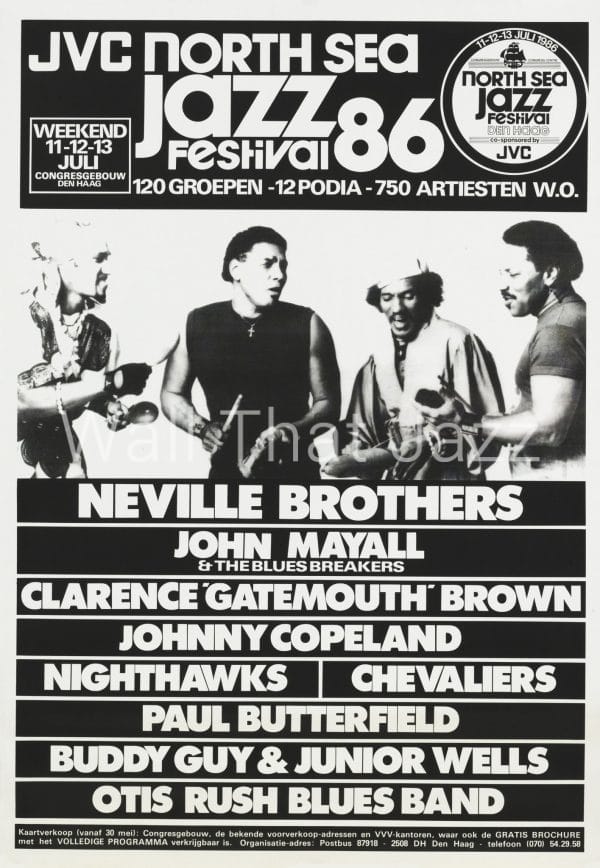 North Sea Jazz Artist Poster 1986 Names Neville Brothers