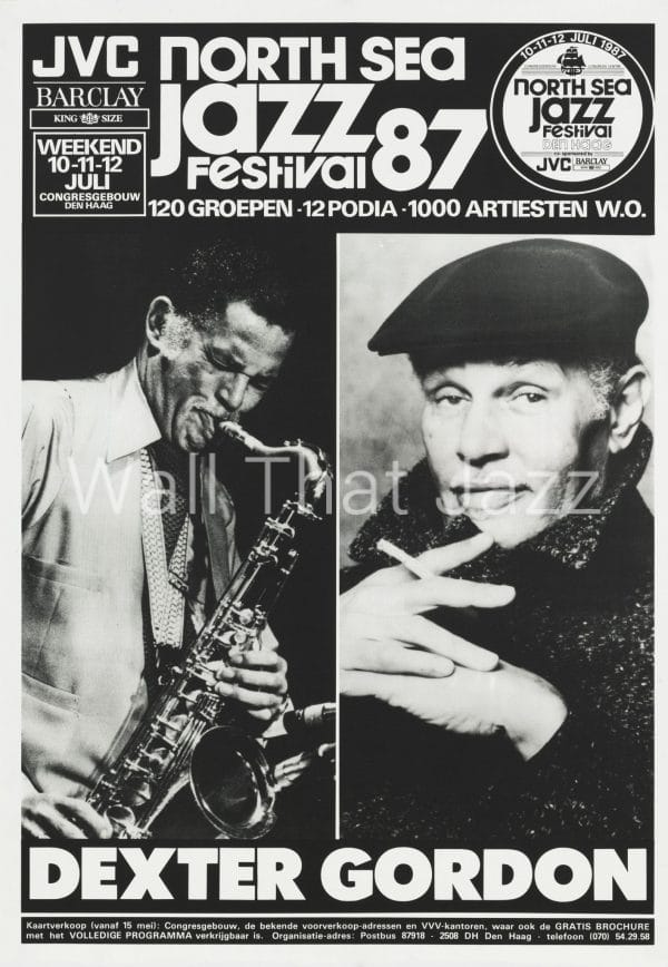 North Sea Jazz Artist Poster 1987 Dexter Gordon