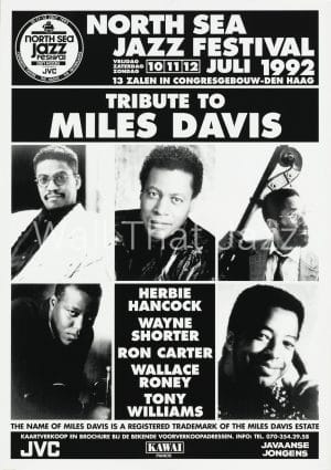 North Sea Jazz artist Poster 1992 Tribute to Miles Davis