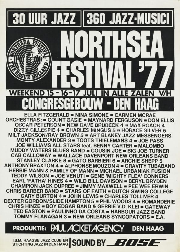 North sea Jazz Artist poster 1977 Names
