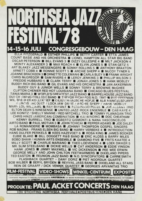 North Sea Jazz Artist Poster 1978 Programma