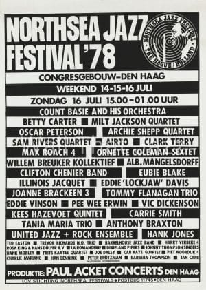 North Sea Jazz Artist Poster 1978 Programma namen zondag