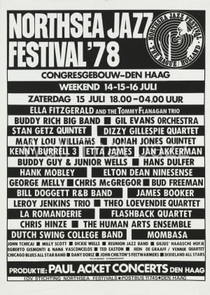 North sea Jazz Artist poster 1978 programma zaterdag