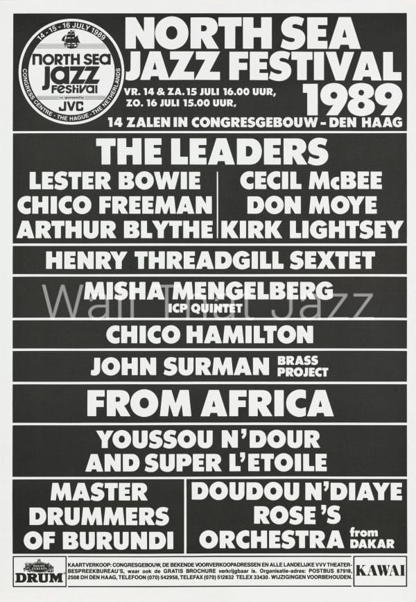 North Sea Jazz Artist Poster 1989 Names The Leaders