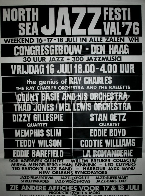 North Sea Jazz Artist poster 1976 Programma vrijdag