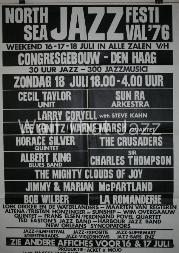 North sea Jazz Artist Poster 1976 Zondag